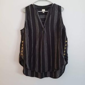 Womens Plus Size Striped Sleeveless